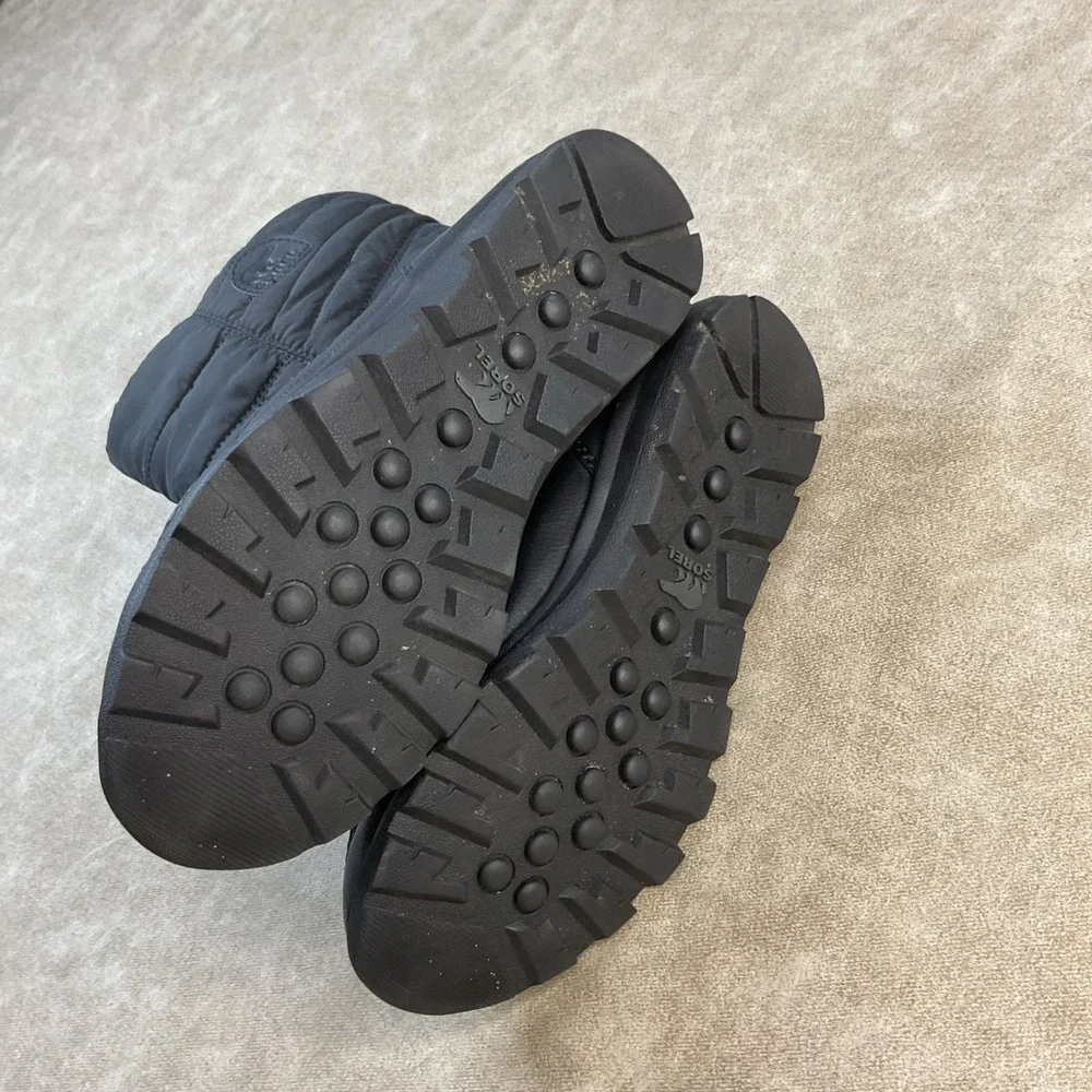 Sorel Whitney Waterproof Puff Winter Snow Boots Youth 3‎ Black Insulated Cold